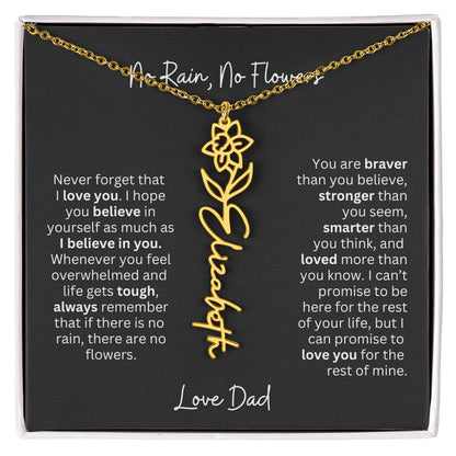 Beautiful Necklace Gift for Daughter From Dad - 'Never Forget That I Love You