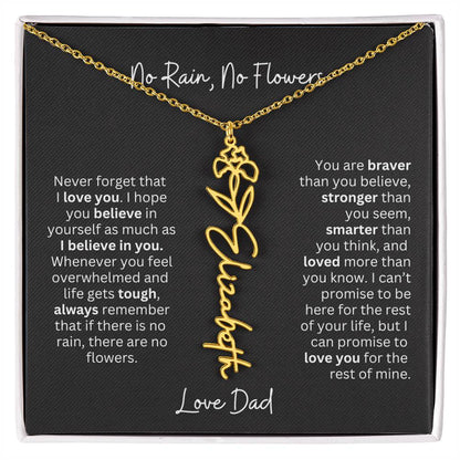 Beautiful Necklace Gift for Daughter From Dad - 'Never Forget That I Love You