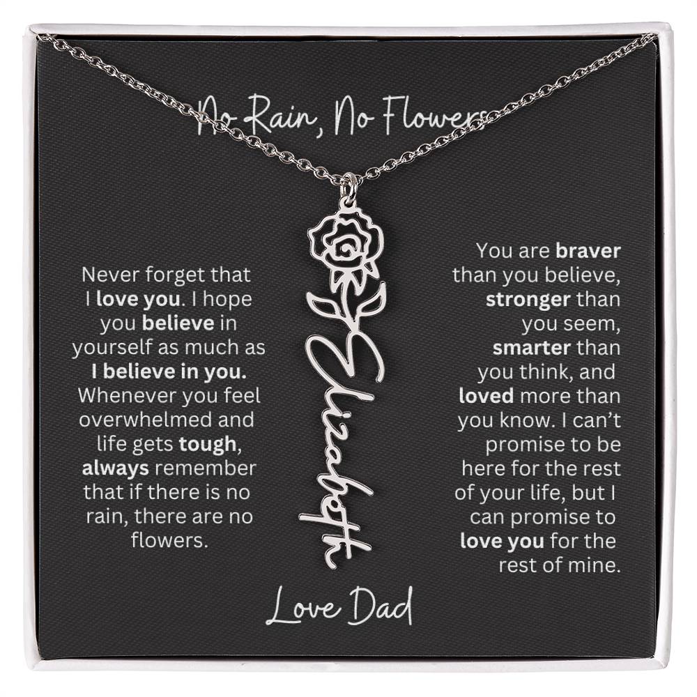 Beautiful Necklace Gift for Daughter From Dad - 'Never Forget That I Love You