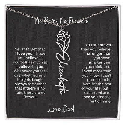 Beautiful Necklace Gift for Daughter From Dad - 'Never Forget That I Love You