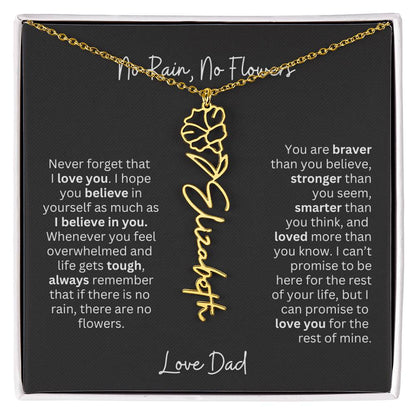 Beautiful Necklace Gift for Daughter From Dad - 'Never Forget That I Love You