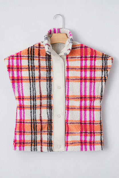 Molly Sherpa Plaid Jacket Vest