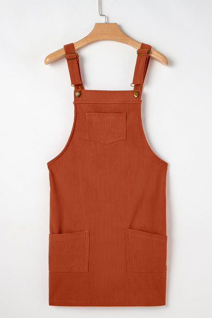 Alexis Front Pockets Corduroy Overall Dress