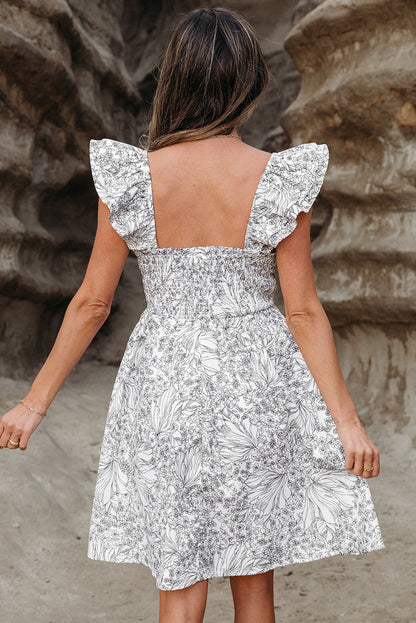 Charley Floral Pipping Trim Mini Dress