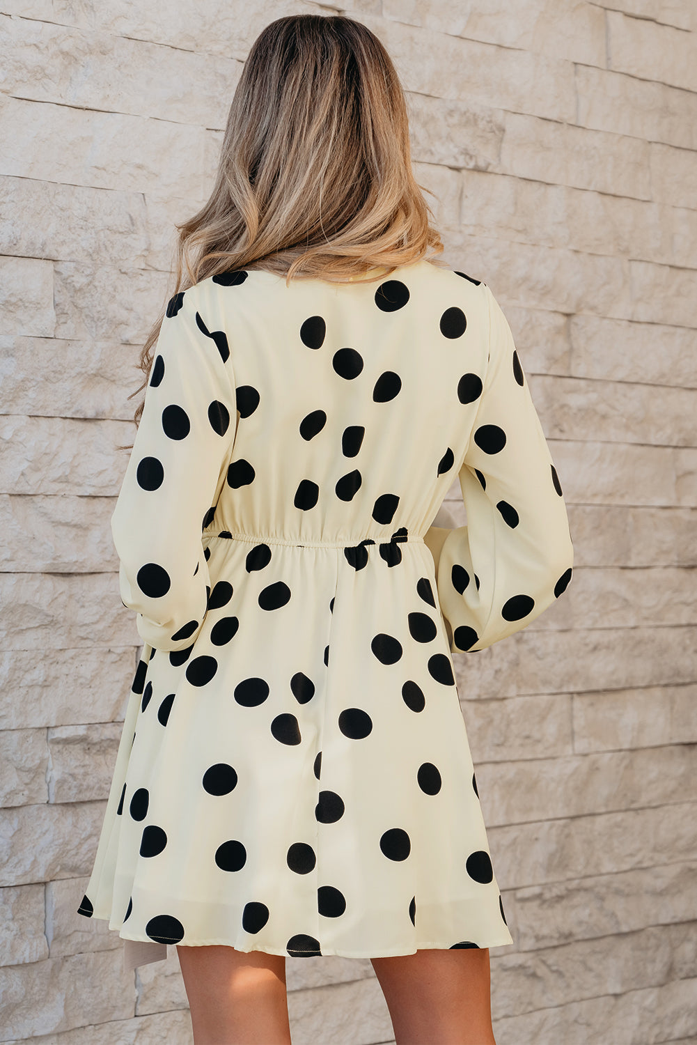 Kataleya Polka Dot Puff Sleeve Mini Dress