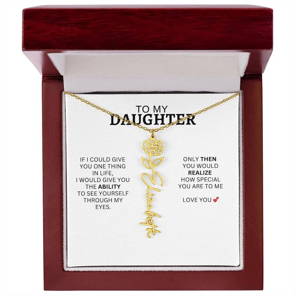 Necklace for Daughter | I Love You - Birth Necklace