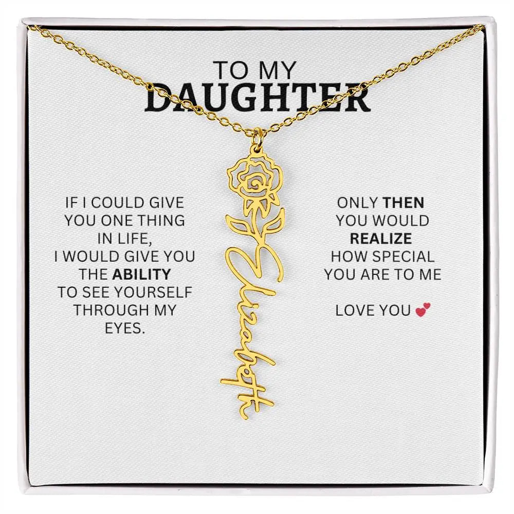 Necklace for Daughter | I Love You - Birth Necklace