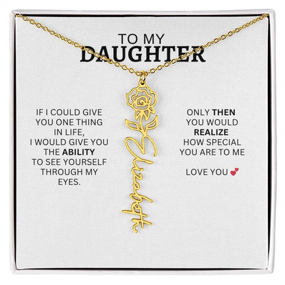 Necklace for Daughter | I Love You - Birth Necklace