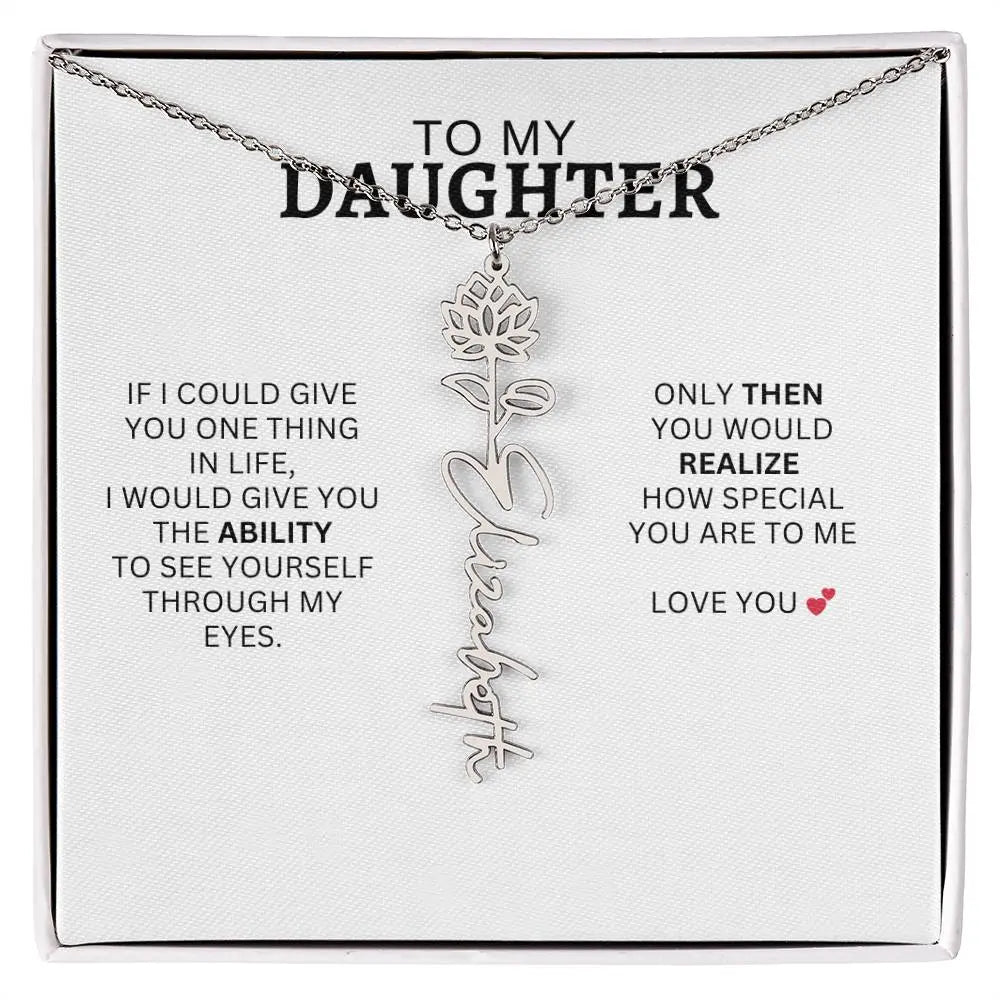 Necklace for Daughter | I Love You - Birth Necklace