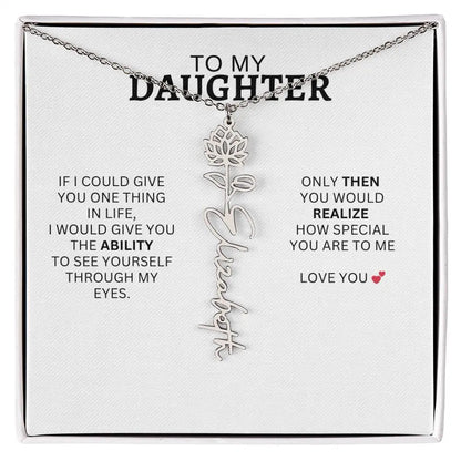 Necklace for Daughter | I Love You - Birth Necklace