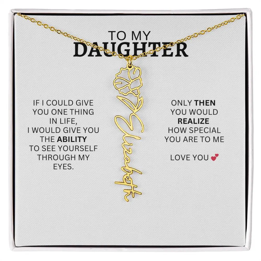Necklace for Daughter | I Love You - Birth Necklace
