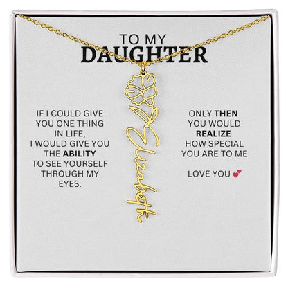 Necklace for Daughter | I Love You - Birth Necklace