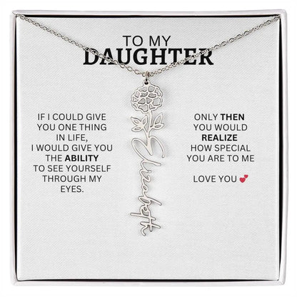 Necklace for Daughter | I Love You - Birth Necklace
