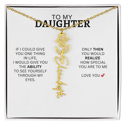Necklace for Daughter | I Love You - Birth Necklace