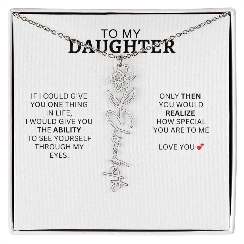 Necklace for Daughter | I Love You - Birth Necklace