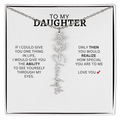 Necklace for Daughter | I Love You - Birth Necklace