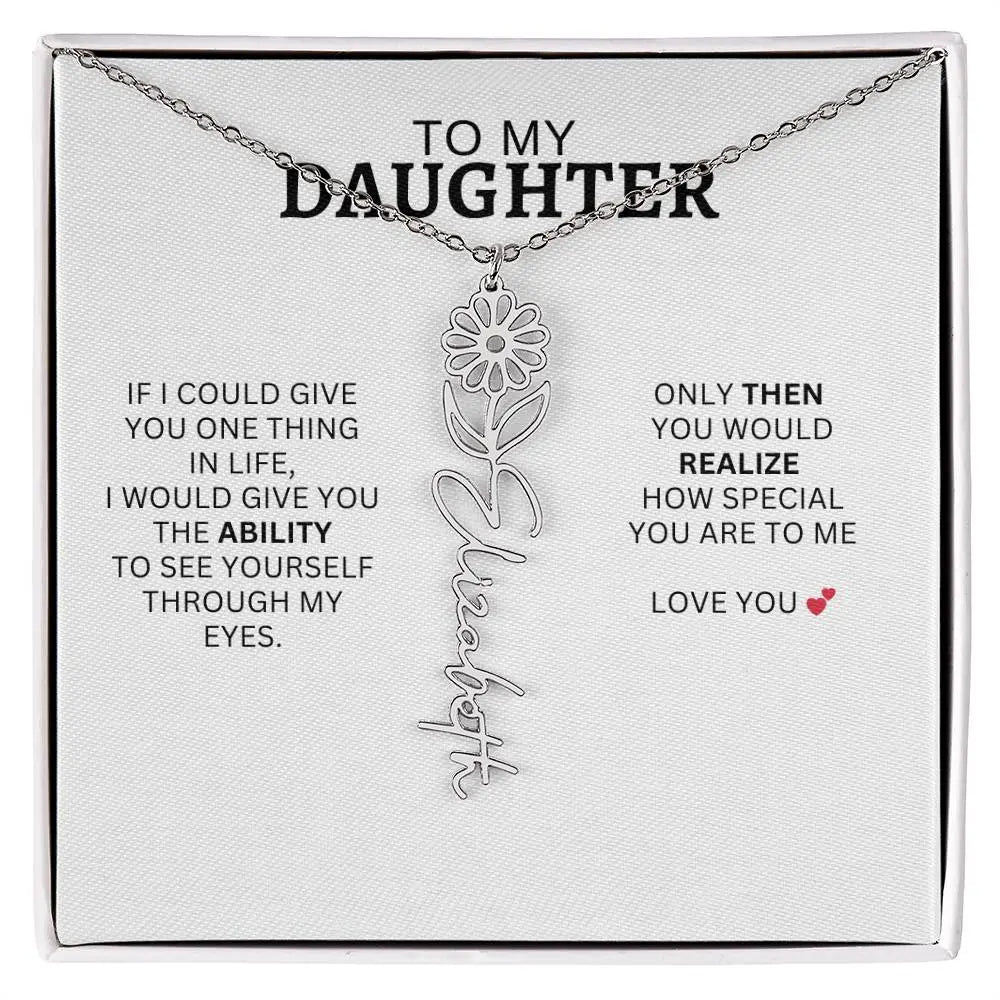 Necklace for Daughter | I Love You - Birth Necklace