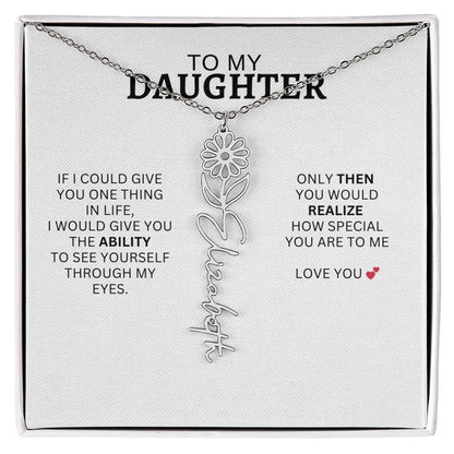 Necklace for Daughter | I Love You - Birth Necklace