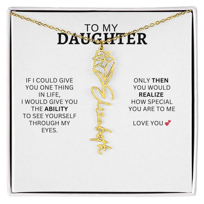 Necklace for Daughter | I Love You - Birth Necklace