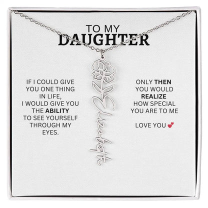 Necklace for Daughter | I Love You - Birth Necklace