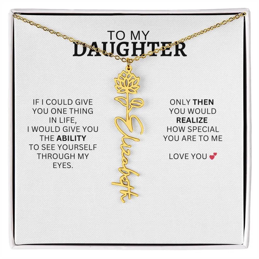 Necklace for Daughter | I Love You - Birth Necklace