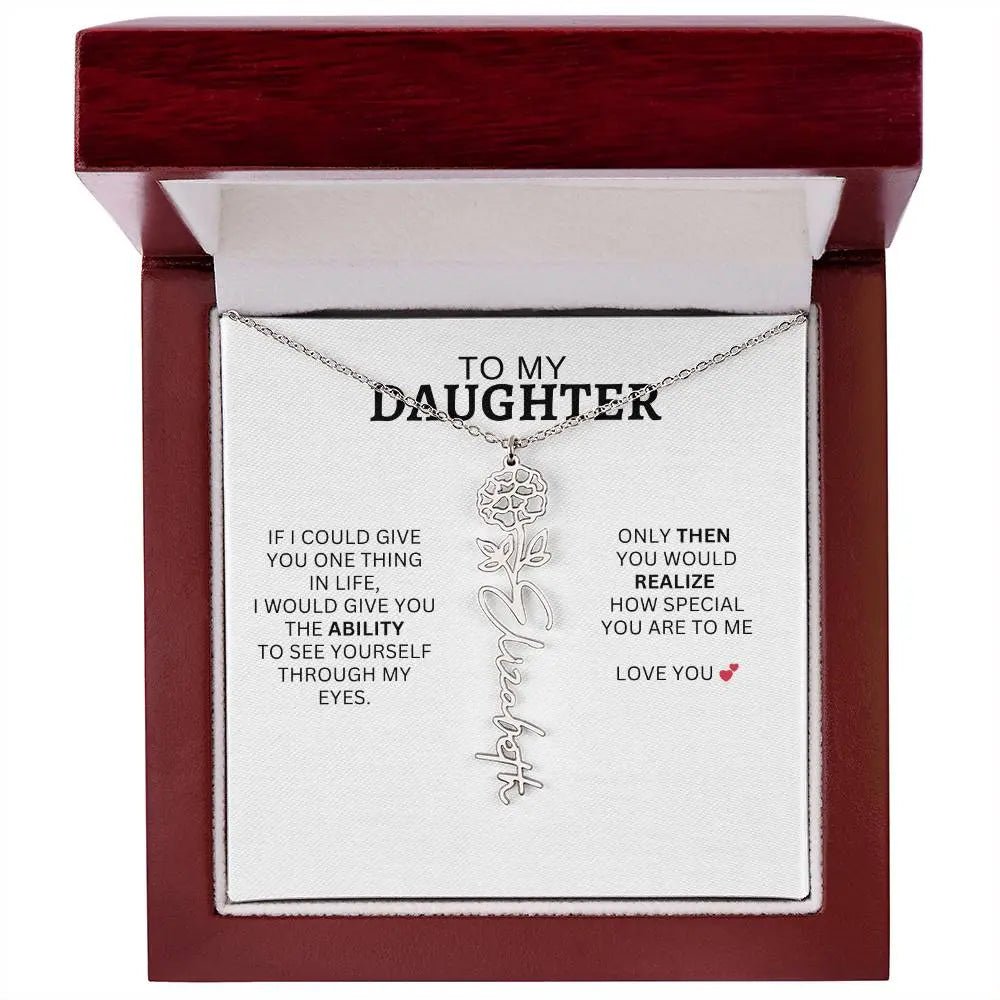 Necklace for Daughter | I Love You - Birth Necklace