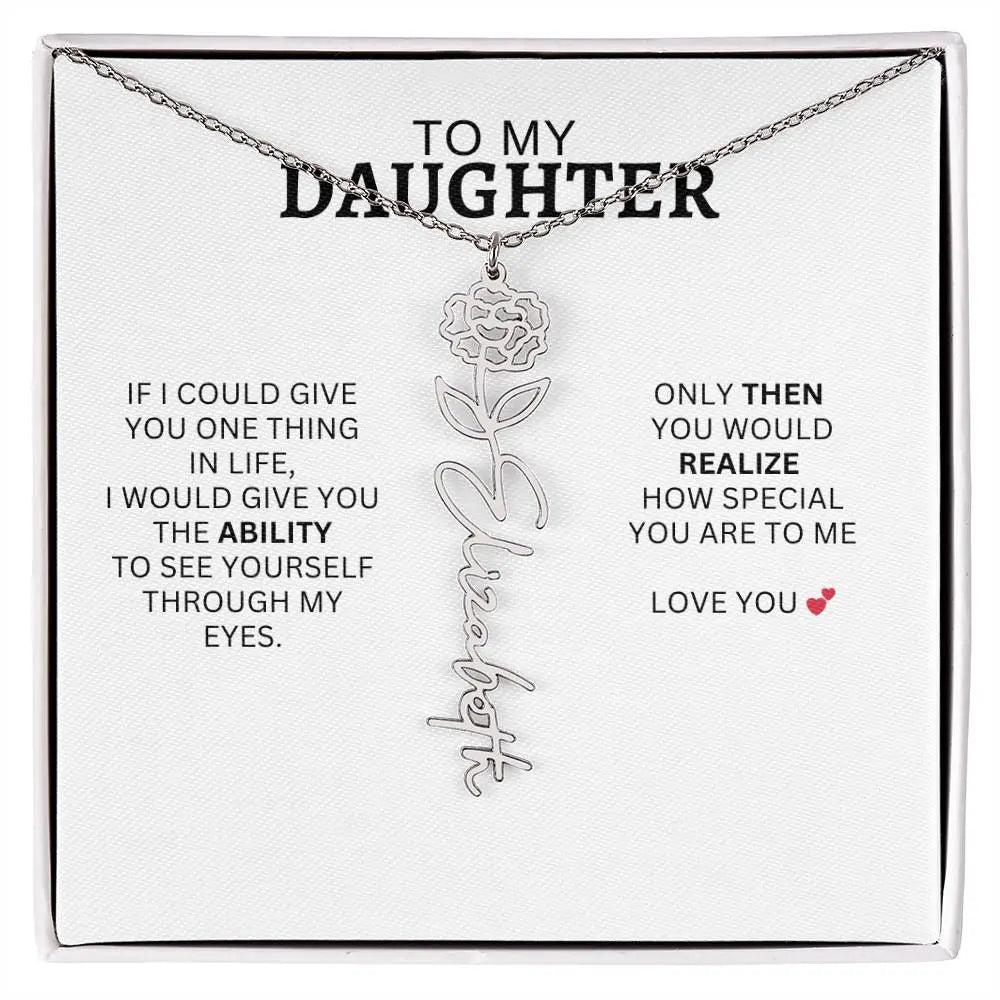 Necklace for Daughter | I Love You - Birth Necklace