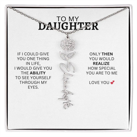 Necklace for Daughter | I Love You - Birth Necklace