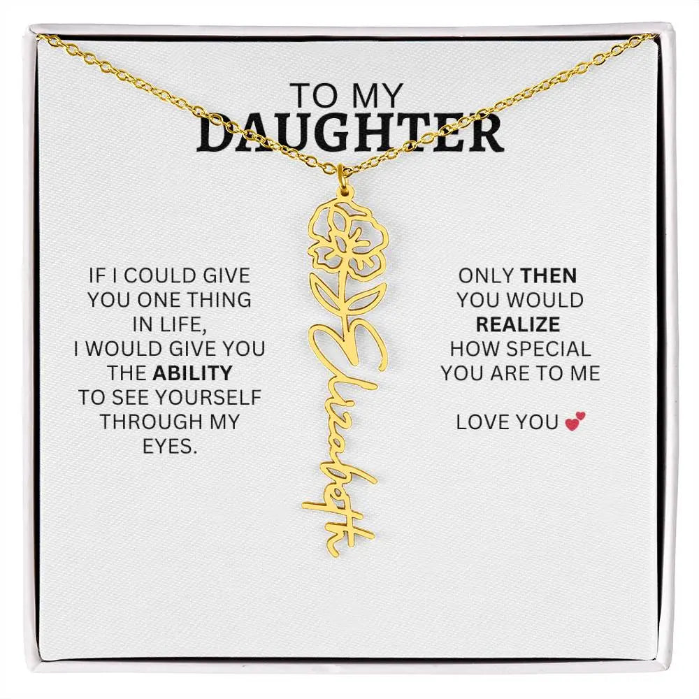 Necklace for Daughter | I Love You - Birth Necklace