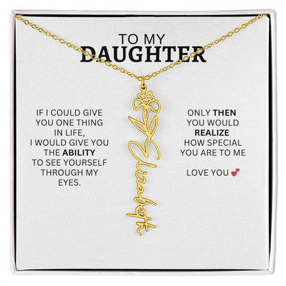 Necklace for Daughter | I Love You - Birth Necklace