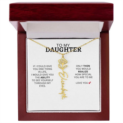 Necklace for Daughter | I Love You - Birth Necklace