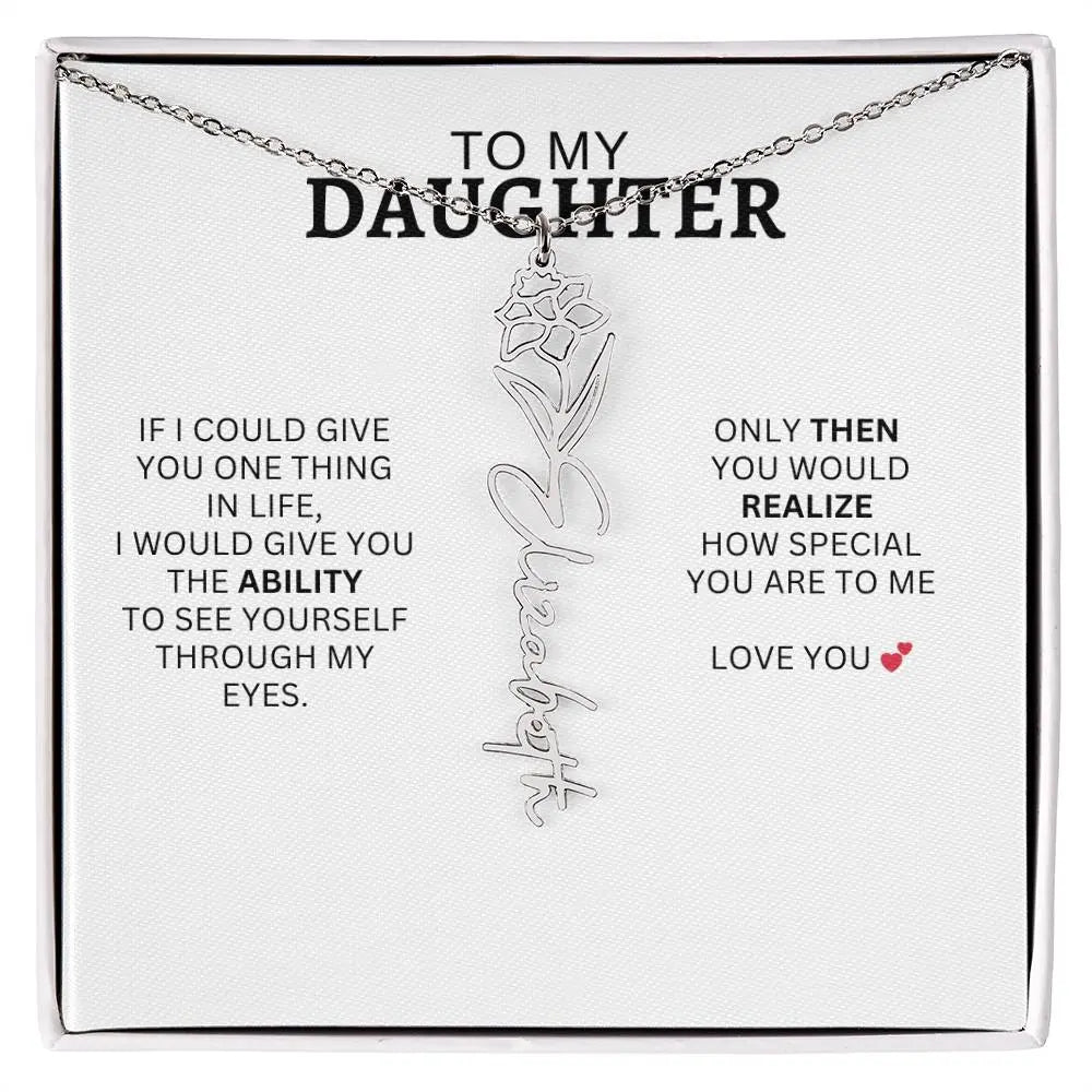 Necklace for Daughter | I Love You - Birth Necklace
