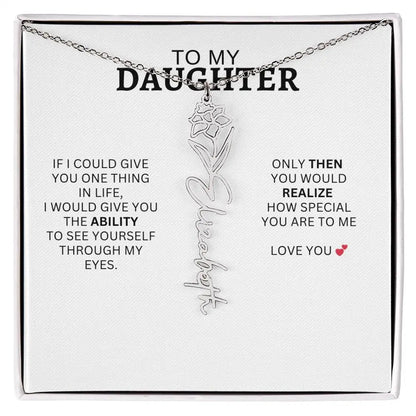 Necklace for Daughter | I Love You - Birth Necklace