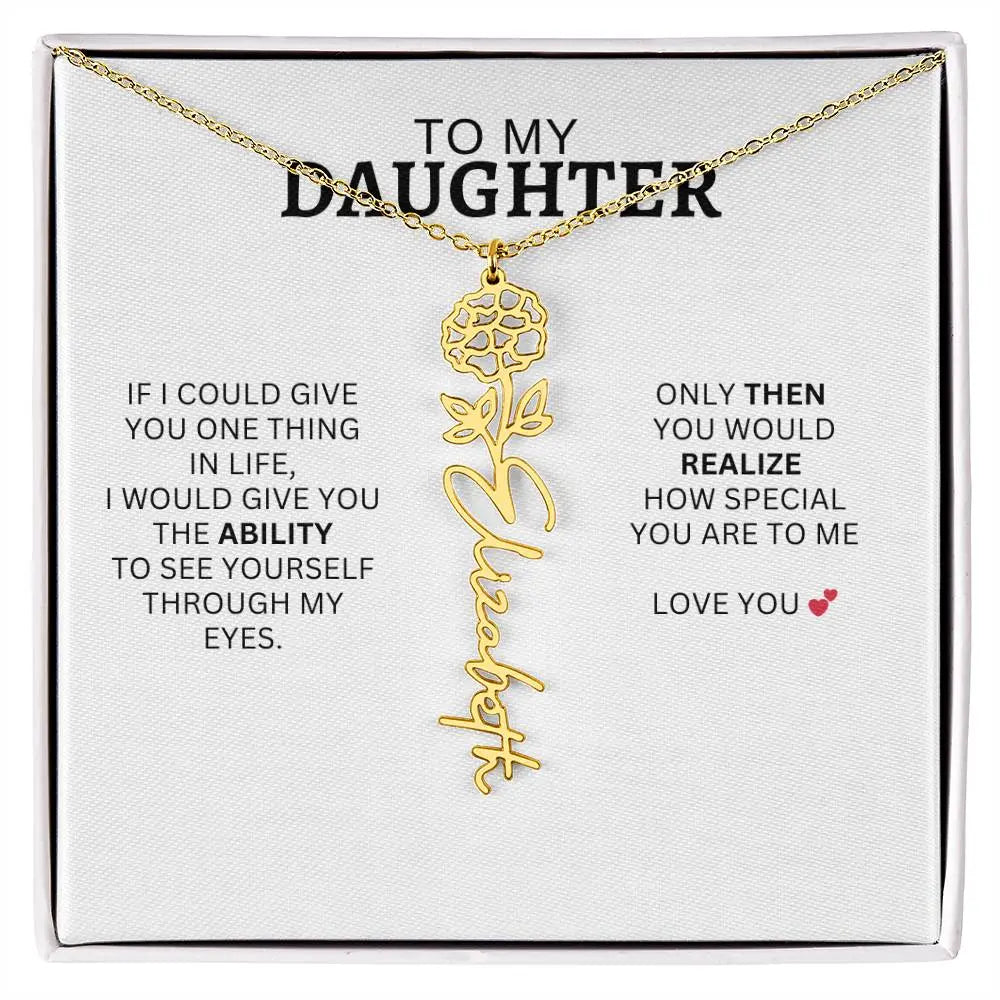Necklace for Daughter | I Love You - Birth Necklace