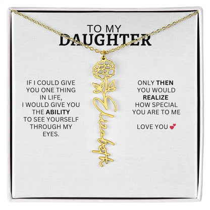 Necklace for Daughter | I Love You - Birth Necklace