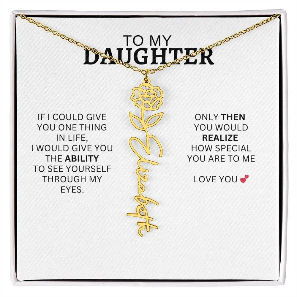 Necklace for Daughter | I Love You - Birth Necklace