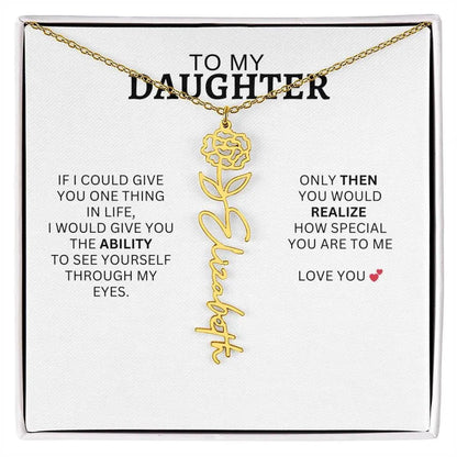 Necklace for Daughter | I Love You - Birth Necklace