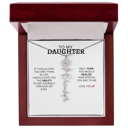 Necklace for Daughter | I Love You - Birth Necklace