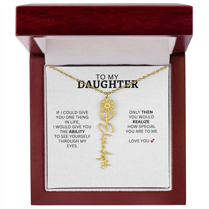 Necklace for Daughter | I Love You - Birth Necklace