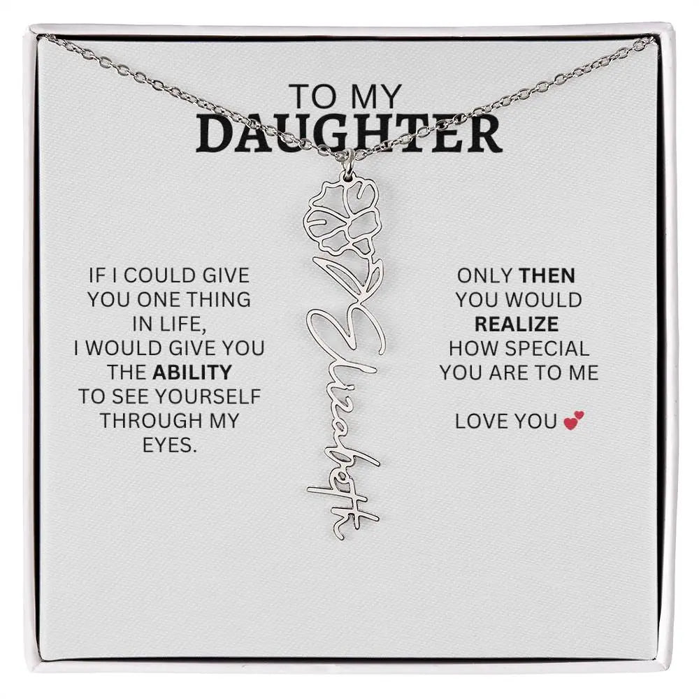 Necklace for Daughter | I Love You - Birth Necklace