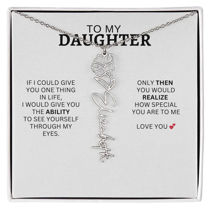 Necklace for Daughter | I Love You - Birth Necklace