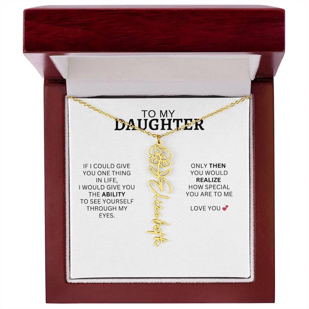 Necklace for Daughter | I Love You - Birth Necklace