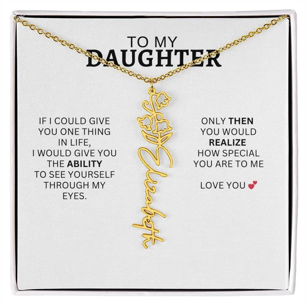 Necklace for Daughter | I Love You - Birth Necklace