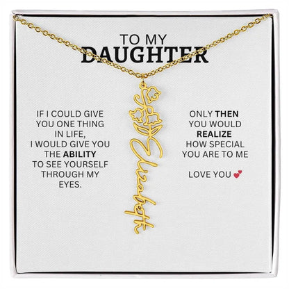 Necklace for Daughter | I Love You - Birth Necklace