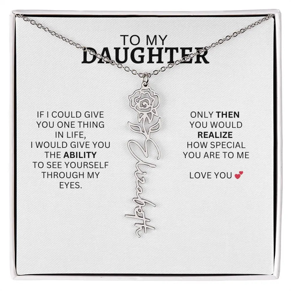 Necklace for Daughter | I Love You - Birth Necklace