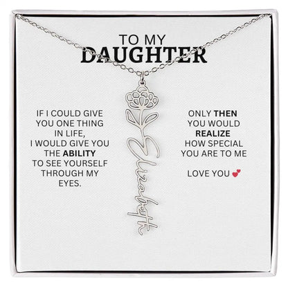 Necklace for Daughter | I Love You - Birth Necklace