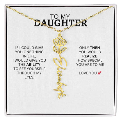 Necklace for Daughter | I Love You - Birth Necklace