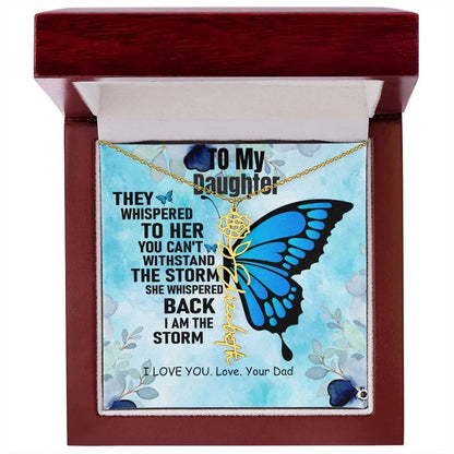 Necklace From Dad to Daughter I To My Daughter | I Love You - Birth Necklace