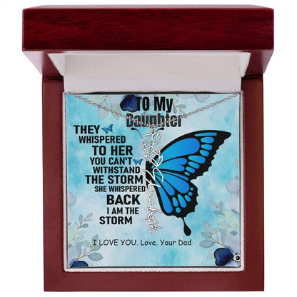 Necklace From Dad to Daughter I To My Daughter | I Love You - Birth Necklace