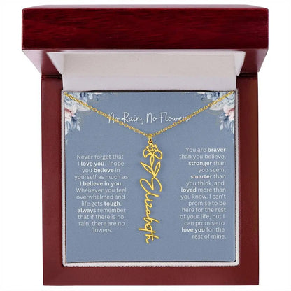 No Rain - No Flowers | Birth Necklace | Name Necklace | Custom Gift from Dad to Daughter and Bonus Daughter